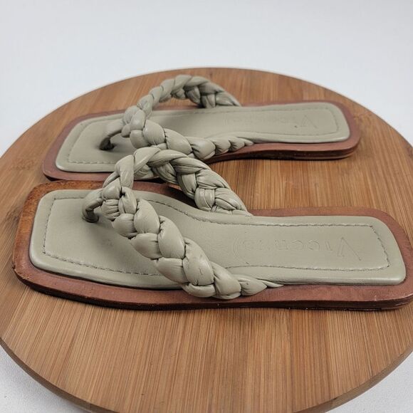 Anthropologie X Vicenza Leather Sandals Thong Slides Womens size 6 - Picture 3 of 13